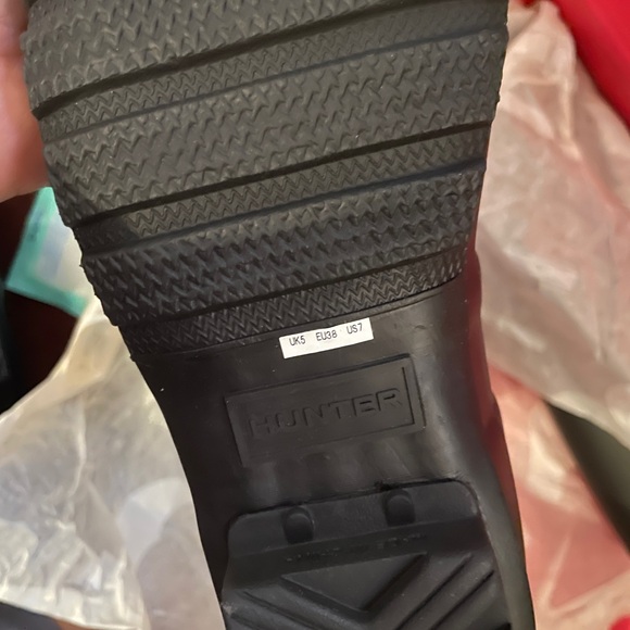 EUC Hunter Original Tall Rain Boots Black Size 7 - Picture 2 of 5